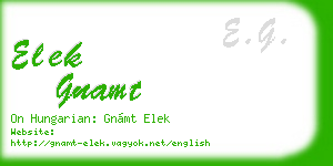 elek gnamt business card