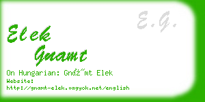 elek gnamt business card